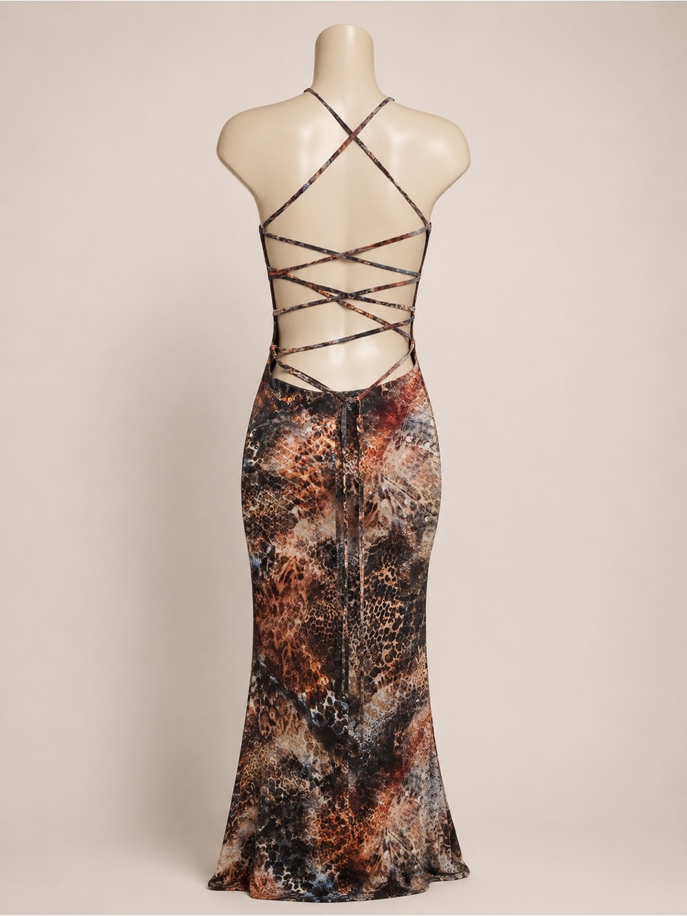 Windsor Leopard-Print Cutout Maxi Dress in Brown and Black - Picture 3 of 3